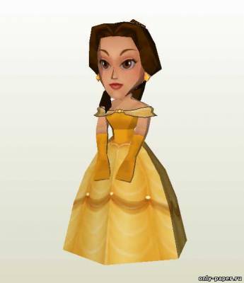 Сборная бумажная модель Chibi Belle (Beauty and the Beast)