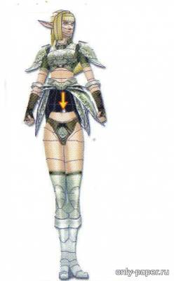 Сборная бумажная модель Фигурка светлой эльфийки из игры "Lineage II"