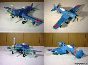 Бумажная модель самолета Nakajima Ki-44 Shoki Модель самолета Nakajima Ki-44 Shoki из бумаги/картона