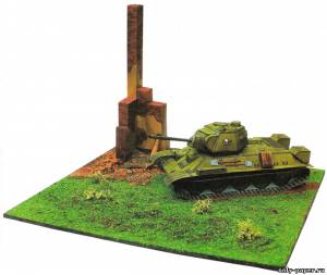 Модель среднего танка Т-34/76 из бумаги/картона